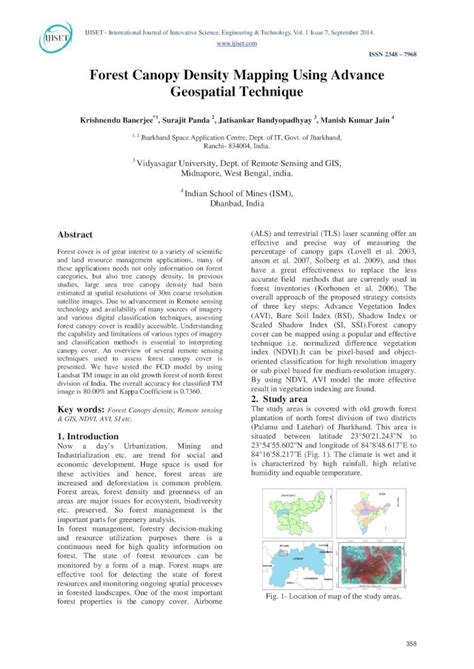 Pdf Forest Canopy Density Mapping Using Advance Geospatial Technique