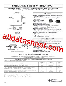 SMBJ15A Datasheet(PDF) - General Semiconductor