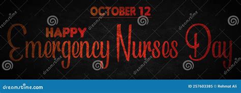 Happy Emergency Nurses Day October 12 Empty Space For Text Copy