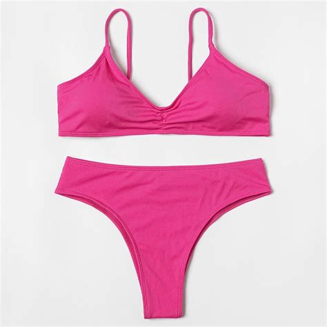 Ztvitality Conjunto De Bikini Sexy Acanalado Novedad De Sujetador