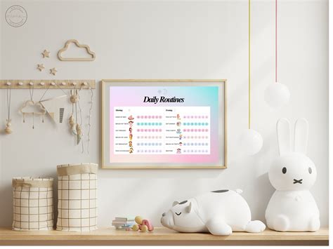 Kids Daily Routine Chart Printable, Easy-to-follow Visual Icons Ideal ...