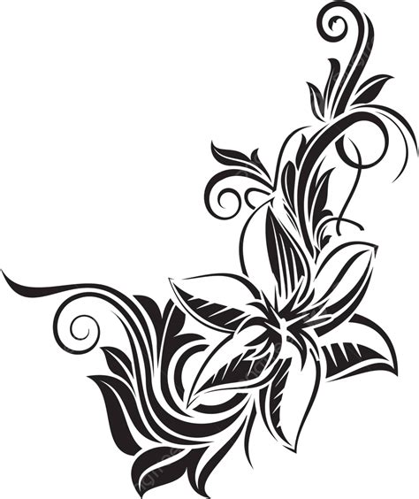 Floral Design Element Vector Black Design Vector Vector Black Design