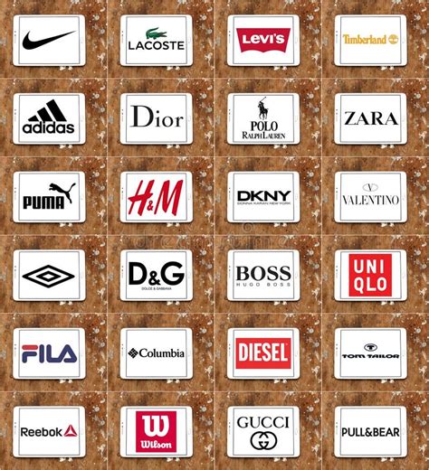 Clothing Brands And Logos Editorial Stock Image Illustration Of