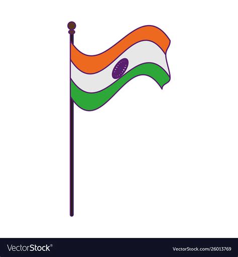 Flag india icon cartoon Royalty Free Vector Image