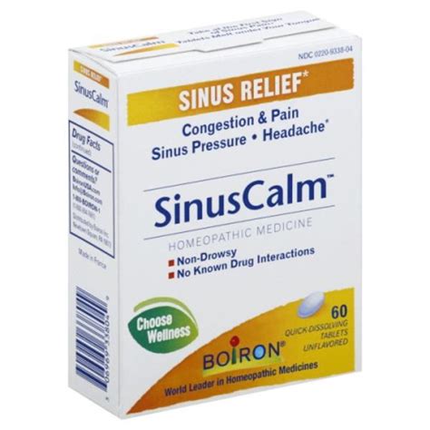 Boiron Sinus Calm Sinus Relief Tablets Wegmans