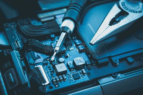 Close Up Computer Repair And Service Maintenance Stock Image Image Of