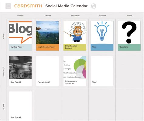 Social Media Calendar - Cardsmith