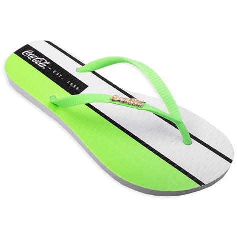 Sportime Chinelo Coca Cola Daytona Feminino Branco Verde Neon