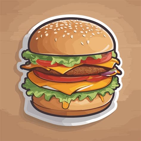 Vector De Dibujos Animados De La Hamburguesa Zinger Vector Premium