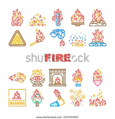Flame Hot Fire Burn Bonfire Heat Stock Vector Royalty Free 2239944047 Shutterstock