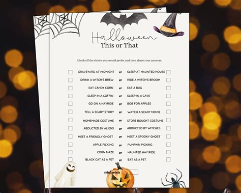 Halloween Party Game, This or That, Halloween Party Activities ...