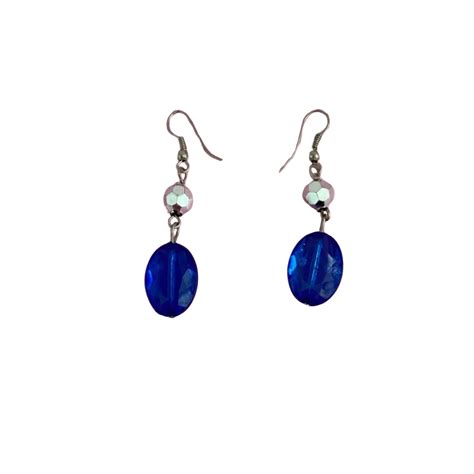 Blue And Silver Dangle Earrings S