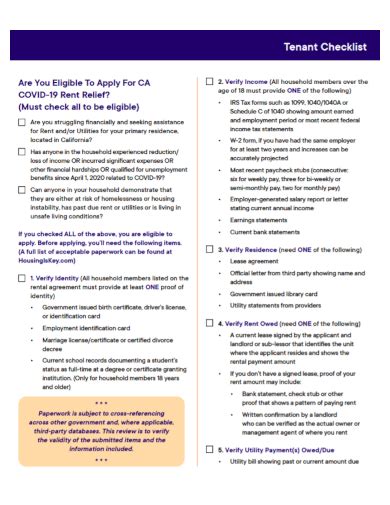 Free 10 Tenant Checklist Samples Landlord Walk Through Inspection