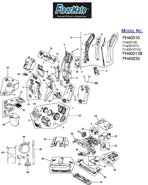 Hoover FH40011 FloorMate Hard Floor Cleaner Parts List & Schematic ...