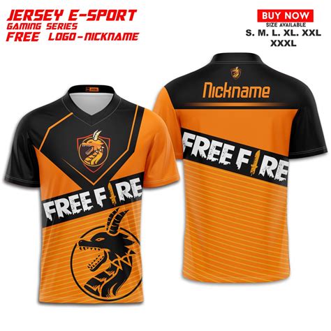 Jual JERSEY GAMING FREE FIRE FF CUSTOM FREE NICKNAME DAN LOGO JERSEY