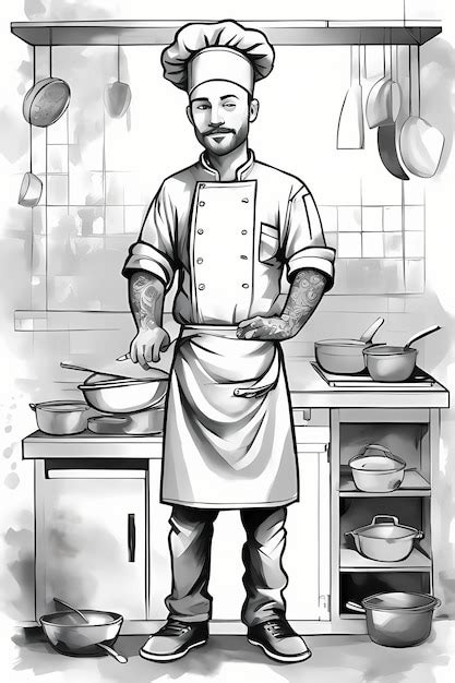 Desenho De Menino Cozinheiro Para Colorir P Ginas De Livro Para Colorir