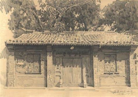 Pencil Sketching: Old Beijing Hutong, Kuang Han's Pencil Sketching, Chinese Artist