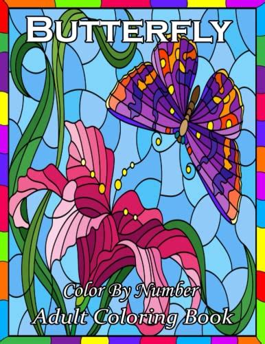 Butterfly Color By Number Adult Coloring Book Large Print Color By