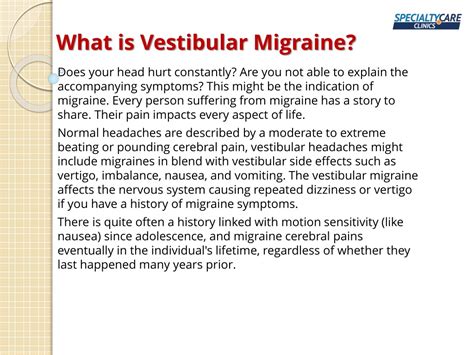 Ppt Vestibular Migraine Causes Symptoms And Treatment Powerpoint Presentation Id11259732