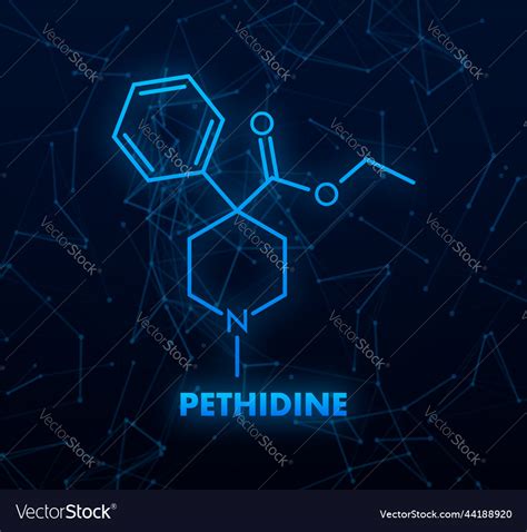 Pethidine Concept Chemical Formula Icon Label Vector Image