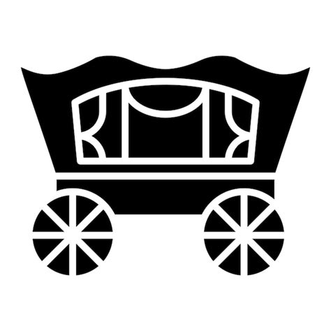 El carro del desierto glyph ilustración en negro sólido Vector Premium