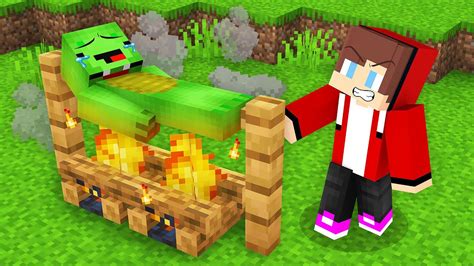 JJ Pranked Mikey With A Campfire In Minecraft Maizen YouTube