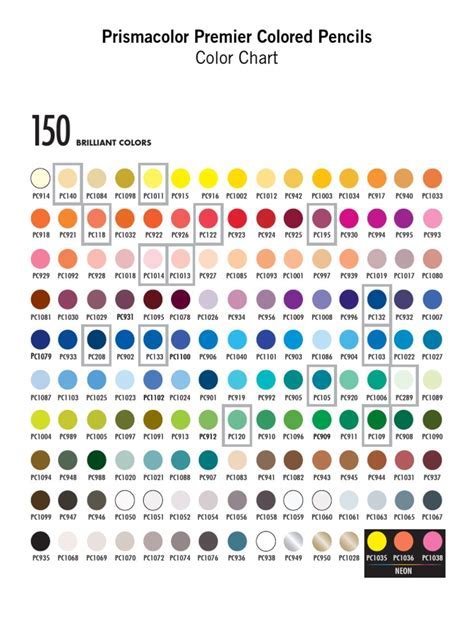 Prismacolor Pencil Color Chart Pdf