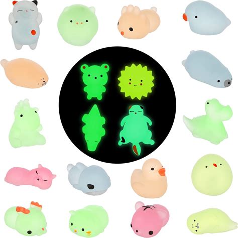 Fuguan Squishïes Mochi Squishy Toys Luminous Mini Cute Animal Squeeze