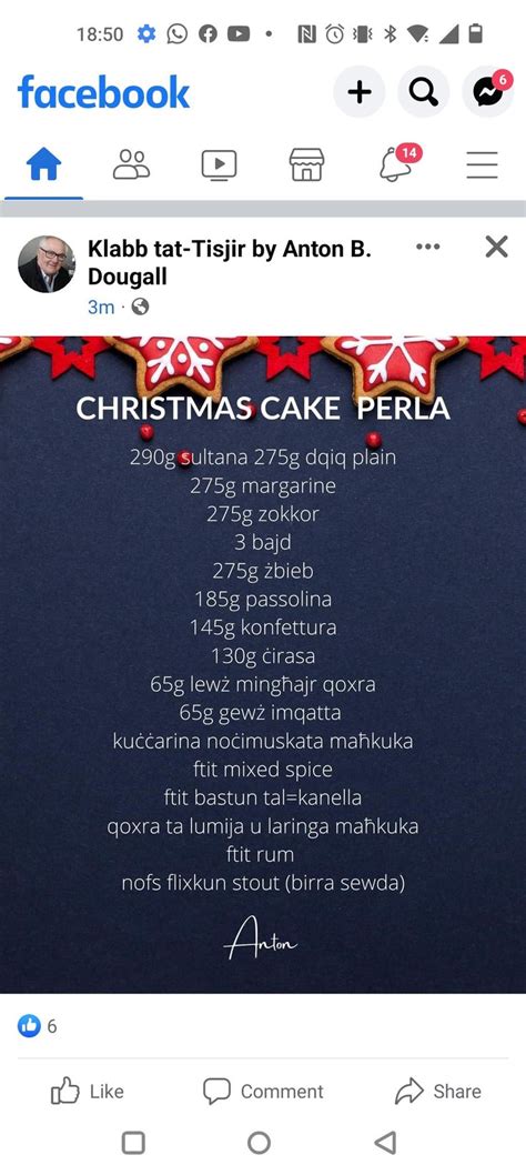 The Facebook Page For Christmas Cake Perla