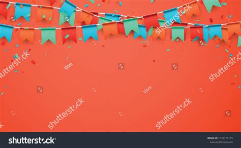 Celebrate Horizontal Orange Banner Composed Party Stock Vector Royalty