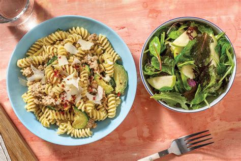 Quick Basil Pesto Pork Fusilli Recipe HelloFresh