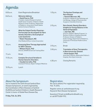 019059 00299 BROCHURE Sanford Rare Disease Symposium Invite 7 36x8 5