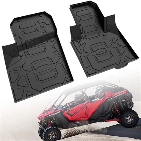 Sautvs Tpe Front Anti Slip Floor Mats Row Floor Liners For Polaris Rzr