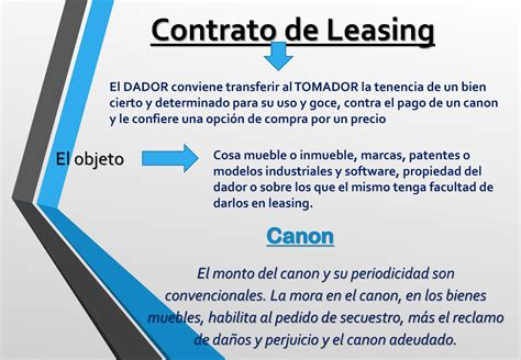 Leasing Cuadro Contrato De Leasing El DADOR Conviene Transferir Al