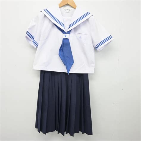 【中古】東京都 谷中中学校 女子制服 3点（セーラー服・スカート）sf038346 中古制服通販パレイド