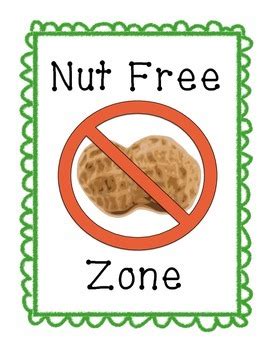 Printable Nut Free Zone Sign - PRINTABLE TEMPLATES