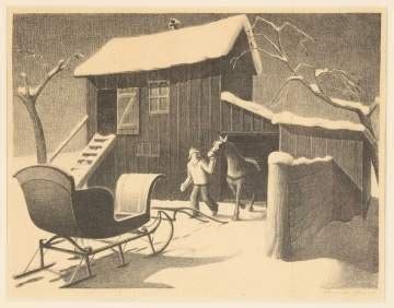 Grant Wood (American, 1891 - 1942) "December Afternoon" | Cottone Auctions