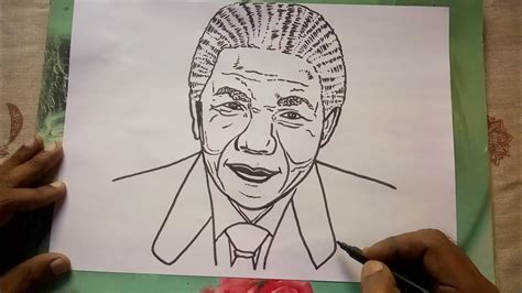 How To Draw Nelson Mandela 4 Minutes Drawing Of Nelson Mandela Youtube