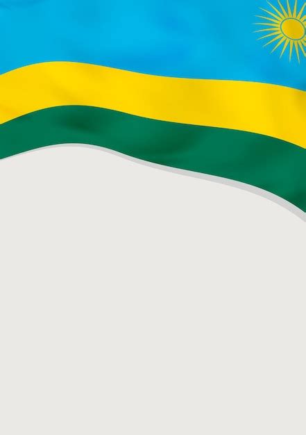 Dise O De Folleto Con Bandera De Ruanda Plantilla Vectorial Vector