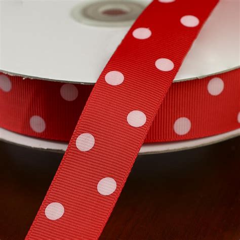 Red White Polka Dot Grosgrain Ribbon Ribbon And Trims Craft Supplies