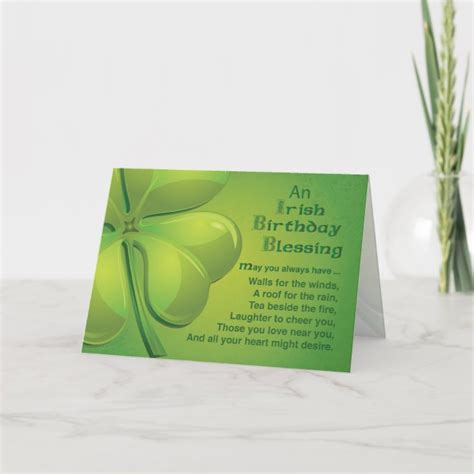 Irish Birthday Blessing Wish Card | Zazzle