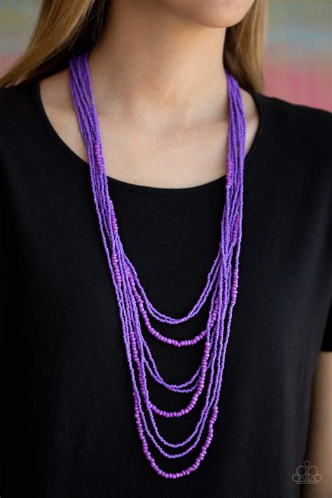 Totally Tonga Purple Seed Bead Necklace Paparazzi Accessories