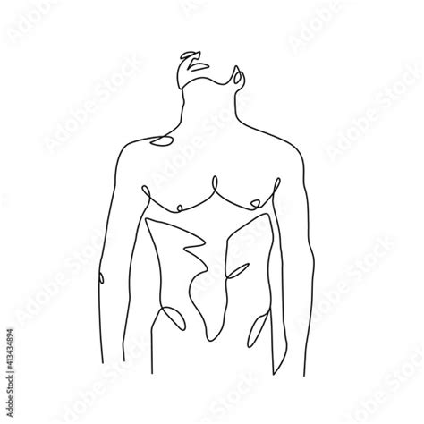 Continuous One Line Drawing Of Naked Male Figure Man Body Nude Drawing Nude One Line Abstract