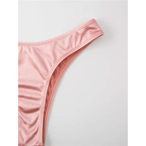 Bandeau Piece Bikini With Satin Finish And Gold Highlights Chuzko