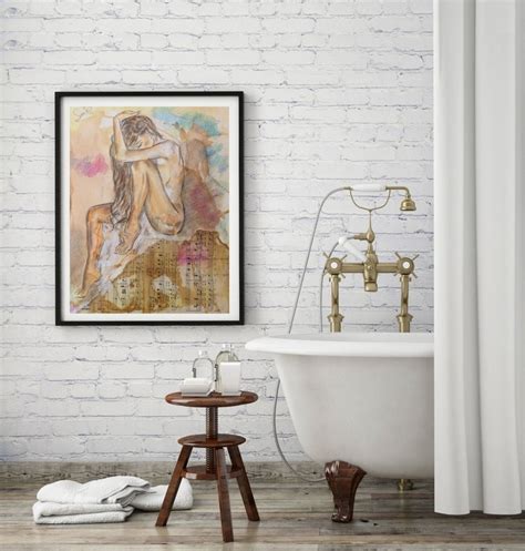 Sensual Nude Woman Female Nude Drawing Sensual Bedroom Art Etsy