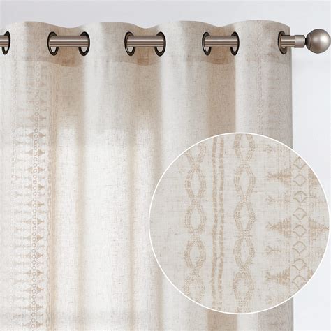 Jinchan Boho Curtains For Bedroom Linen Boho Curtains 96 Inches Long 2