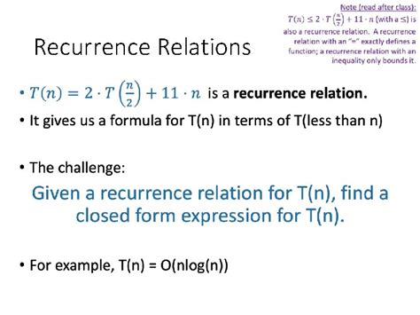 Lecture 3 Recurrence Relations And How To Solve