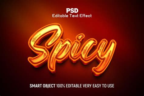 Premium Psd Spicy 3d Editable Text Effect Style Template