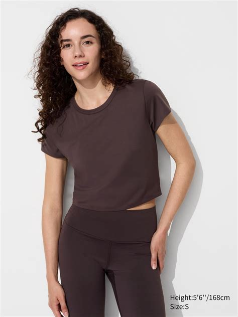 Ultra Stretch Airism Cropped T Shirt Uniqlo Us