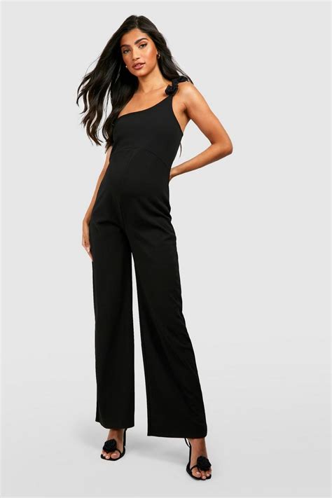 Maternity Corsage Trim Wide Leg Jumpsuit Boohoo